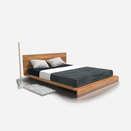 Designerskie łóżko drewniane